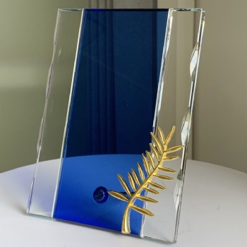 ADL Crystal Glass Medals High-Quality with Metallic Ear of Wheat for Souvenir Gifts and Awards