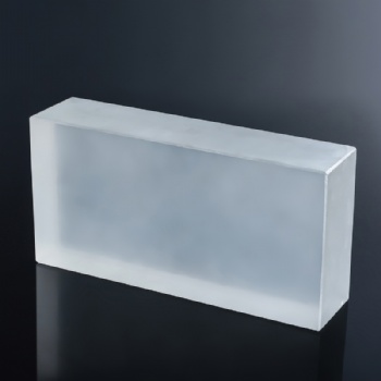 Frosted polished solid glass block