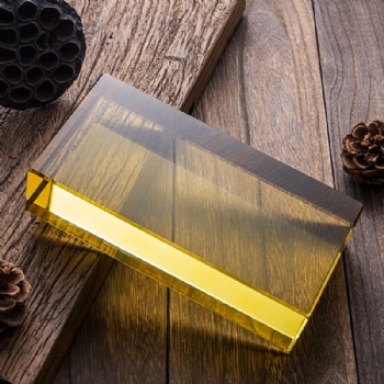 Yellow polished glass brick