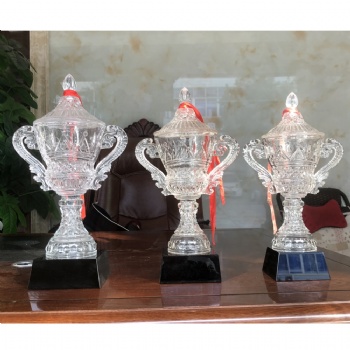 ADL Crystal Glass Trophy Awards from China for Souvenir Painted Crystal Crafts Championship Cup Big Size Trophy Awards