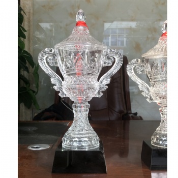 ADL Crystal Glass Trophy Awards from China for Souvenir Painted Crystal Crafts Championship Cup Big Size Trophy Awards