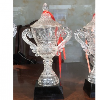 ADL Crystal Glass Trophy Awards from China for Souvenir Painted Crystal Crafts Championship Cup Big Size Trophy Awards
