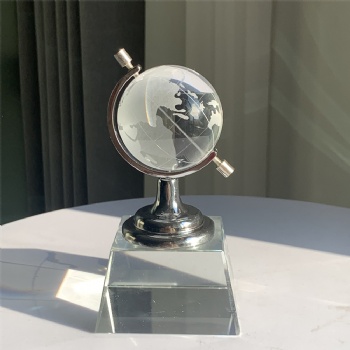 ADL Crystal Glass Globe Trophy Awards Glass Souvenir Gifts Sports Ball Crystal Crafts for Business Gifts