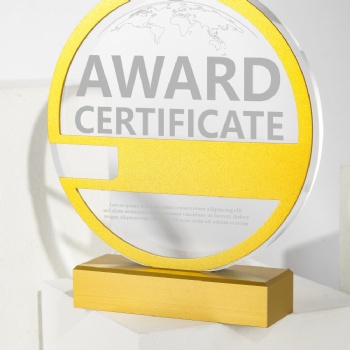 ADL New Design Round Metal Golden Silver and Coppery Crystal Glass Trophy Awards Crystal Crafts for Souvenir Trophy for Gifts