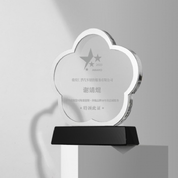 ADL Flower New Design Crystal Glass Awards Trophy for Souvenir Business Glass Crafts Gifts Wholesales Factory Manufacture