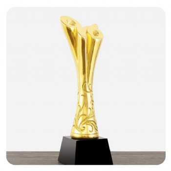 ADL New Design Resin Trophy Gold Plated Crystal Glass Trophy Customized Trophy Creative Earth Trophy 20th Anniversary
