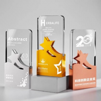 ADL Crystal Glass Star Trophy Awards Engraved Crystal Trophy Crafts for Sport Trophy Award Carved Logo