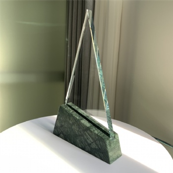 ADL Triangular Glass Trophy Awards Wholesale Cheap with Stone Base Basketball Events Awards
