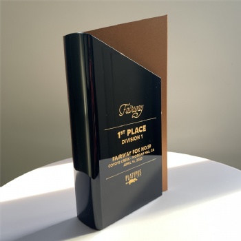 ADL New Design Metal Trophies Awards with Black Crystal Glass Wholesale with for Sports Events