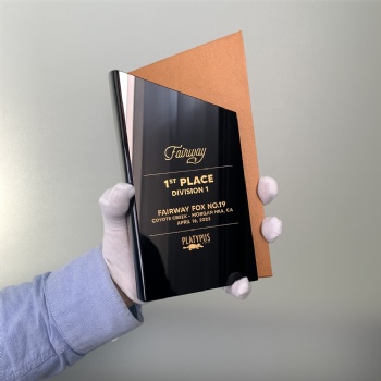 ADL New Design Metal Trophies Awards with Black Crystal Glass Wholesale with for Sports Events