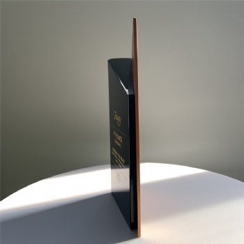 ADL New Design Metal Trophies Awards with Black Crystal Glass Wholesale with for Sports Events