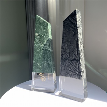 ADL New Design Stone Trophy with Crystal Glass Awards for Cooperate Team Awards