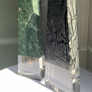 ADL New Design Stone Trophy with Crystal Glass Awards for Cooperate Team Awards