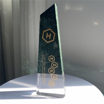 ADL New Design Stone Trophy with Crystal Glass Awards for Cooperate Team Awards