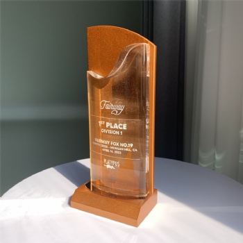 ADL 2023 New Design Crystal Glass Trophy Awards with Metal High-Quality for Sports Events Cooperate Team Awards