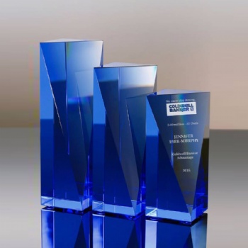 ADL K9 Blue Crystal Glass Trophy Award Manufacturer Customize Crystal Trophy Glass