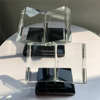 ADL K9 Clear Blank Book Shaped Crystal Glass Trophy Award Customize Words for Home Decoration Souvenir Gifts