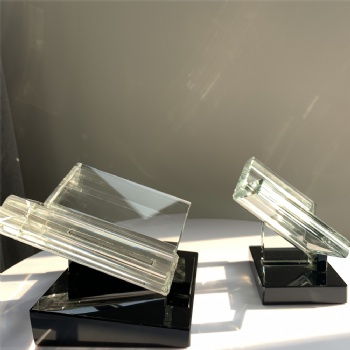 ADL K9 Clear Blank Book Shaped Crystal Glass Trophy Award Customize Words for Home Decoration Souvenir Gifts