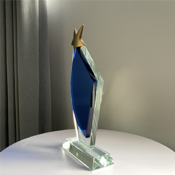 ADL Star Cheap Crystal Glass Trophies and Awards Wholesale Crystal Team Work Awards