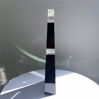 Black Customized Corporate Awards Crystal High Grade Reward Crystal Glass Trophy