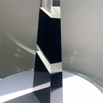 Black Customized Corporate Awards Crystal High Grade Reward Crystal Glass Trophy