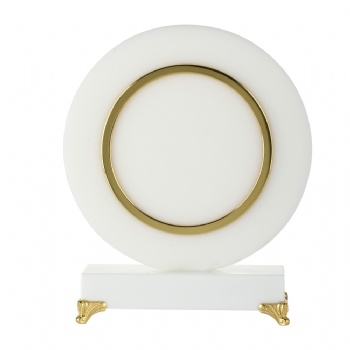 ADL Round Crystal Glass Stone Trophy Awards with White Color Trophy New Design and High-quality for Souvenir Gifts