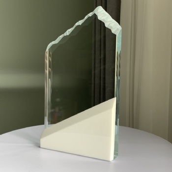 ADL 2023 New Design Crystal Glass Trophy Awards with Mountain Shape with White Stone Base for NO.1 First Awards