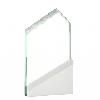ADL 2023 New Design Crystal Glass Trophy Awards with Mountain Shape with White Stone Base for NO.1 First Awards