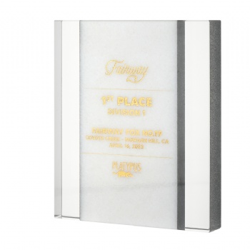 ADL 2023 New Design Crystal Glass White Stone Trophy Awards with Customized Logo for Souvenir Gifts