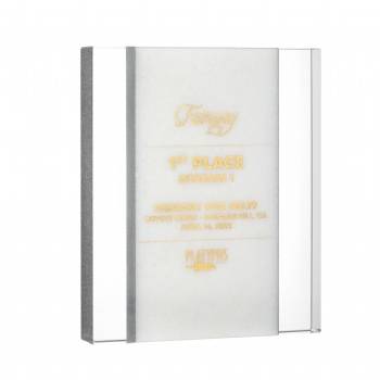 ADL 2023 New Design Crystal Glass White Stone Trophy Awards with Customized Logo for Souvenir Gifts