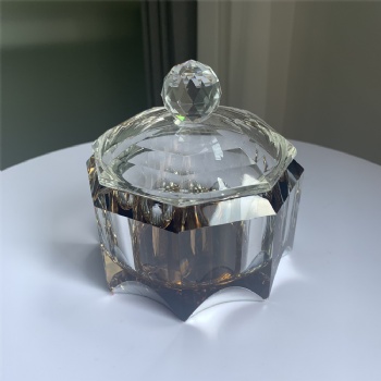 ADL New Design Octagonal Crystal Glass Ashtray Cigar Smoking Accessories Cigarette for the Office Gifts