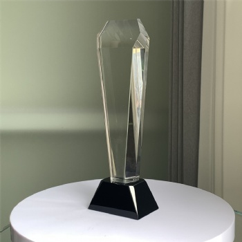 ADL 2023 Crystal Hexagon Clear Glass Trophy Awards with Black Base for Sports Events Staff Awards