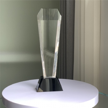 ADL 2023 Crystal Hexagon Clear Glass Trophy Awards with Black Base for Sports Events Staff Awards