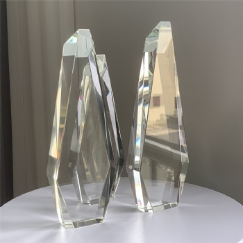 ADL K9 Clear Big Crystal Glass Awards Trophies Custom Glass Logo Plaques with UV Laser Logo