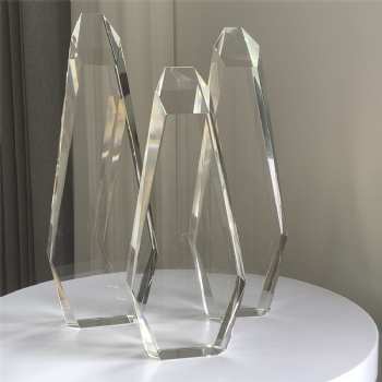ADL K9 Clear Big Crystal Glass Awards Trophies Custom Glass Logo Plaques with UV Laser Logo