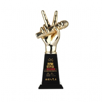 ADL Resin Crystal Singer Trophy Glass Awards Customized Words and Logo for Music Events Trophy