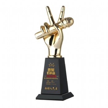 ADL Resin Crystal Singer Trophy Glass Awards Customized Words and Logo for Music Events Trophy