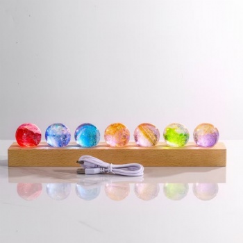 ADL Glass Crystal Glaze Colorful Ball Different Colors for Souvenir Gifts Company or Wedding Gifts with Light