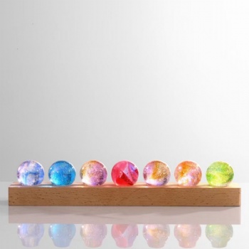 ADL Glass Crystal Glaze Colorful Ball Different Colors for Souvenir Gifts Company or Wedding Gifts with Light