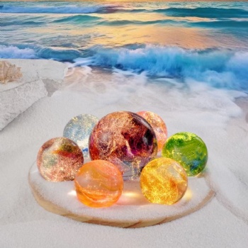 ADL Glass Crystal Glaze Round Colorful Ball Different Colors for Souvenir Gifts Company or Wedding Gifts with Light