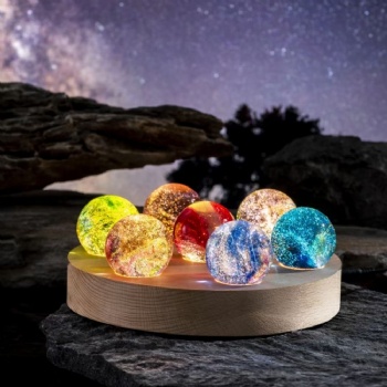 ADL Glass Crystal Glaze Round Colorful Ball Different Colors for Souvenir Gifts Company or Wedding Gifts with Light