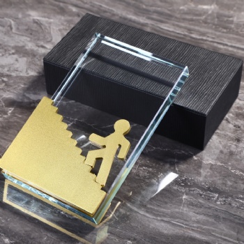 ADL 2023 New Design Elegant Custom Metal Crystal Glass Awards Trophies Crystal Employee Recognition Awards Team Work Award
