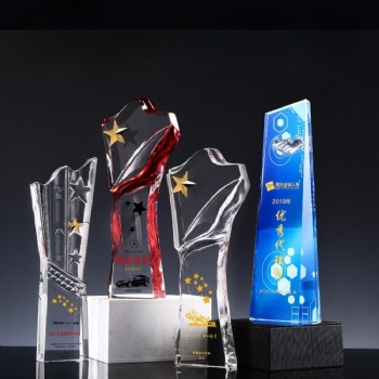 ADL 2023 New Design Crystal Sports Star Glass Trophy High-Quality with Customized Logo and Words