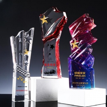 ADL 2023 New Design Crystal Sports Star Glass Trophy High-Quality with Customized Logo and Words