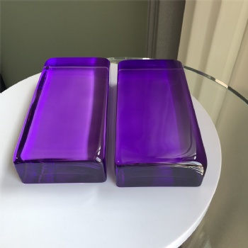 High-Quality Hot Melt Crystal Glass Bricks Roasted Purple Colors with Bubbles Inside for Home Building Decoration