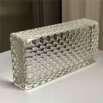 50*100*200mm Wholesale High-Quality Shell Pattern Hot Melt Clear White Glass Brick for Hotel or House Home Decoration