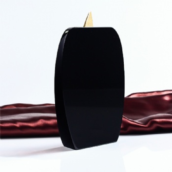 ADL Crystal Glass Trophy Award with Gold Star and Black Glass Crystal with Customized Words