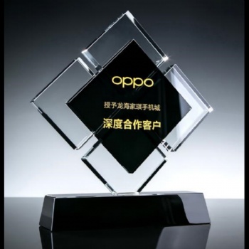 ADL Crystal Glass Square Trophy Awards with Black Base High-Quality with Customized Logo and Awards Wholesales