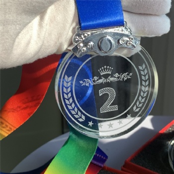 ADL Cheap Personalized Customized New Design Crystal Glass Glaze Medals for Sport Events Plaque
