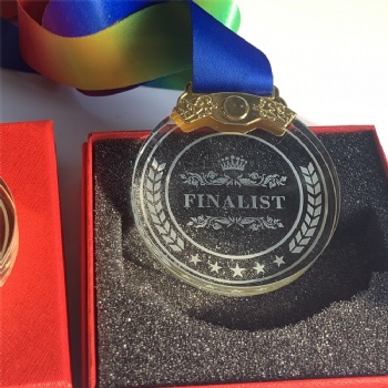 ADL Cheap Personalized Customized New Design Crystal Glass Glaze Medals for Sport Events Plaque